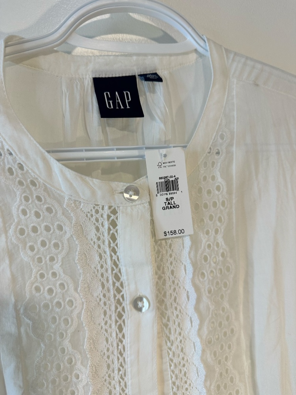 White Cotton Gap Dress - Picture 3 of 6
